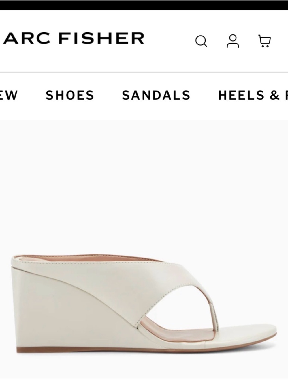 Marc Fisher Cream Wedge Thong Sandal